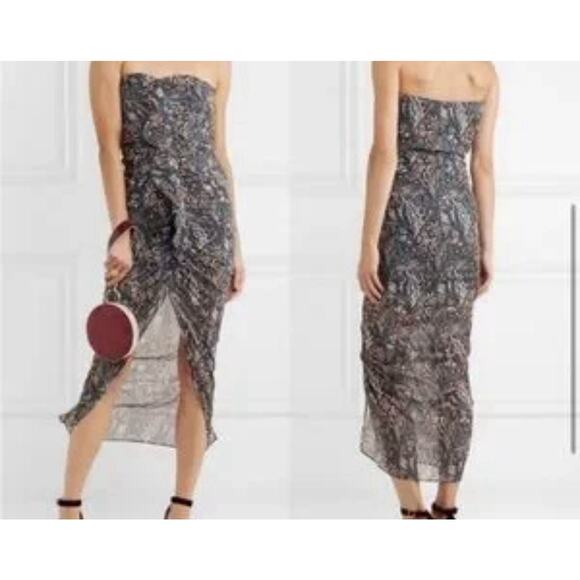 Veronica Beard Peyton 100% Silk Dress Strapless Sz 12 Romantic Summer Luxury - Picture 7 of 8